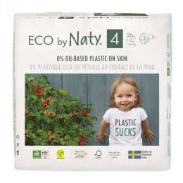 Одноразові дитячі підгузки "ECO BY NATY". Розмір 4 (7-18 кг), 26шт. в упаковці.